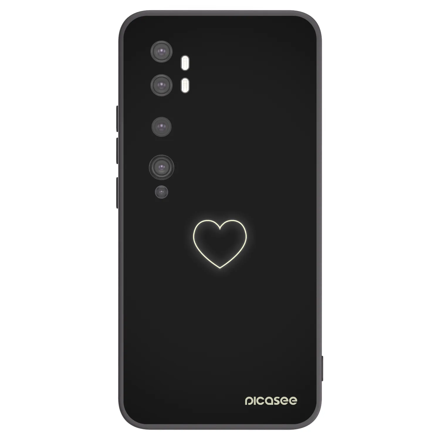 Picasee silikónový čierny obal pre Xiaomi Mi Note 10 (Pro) - Heart
