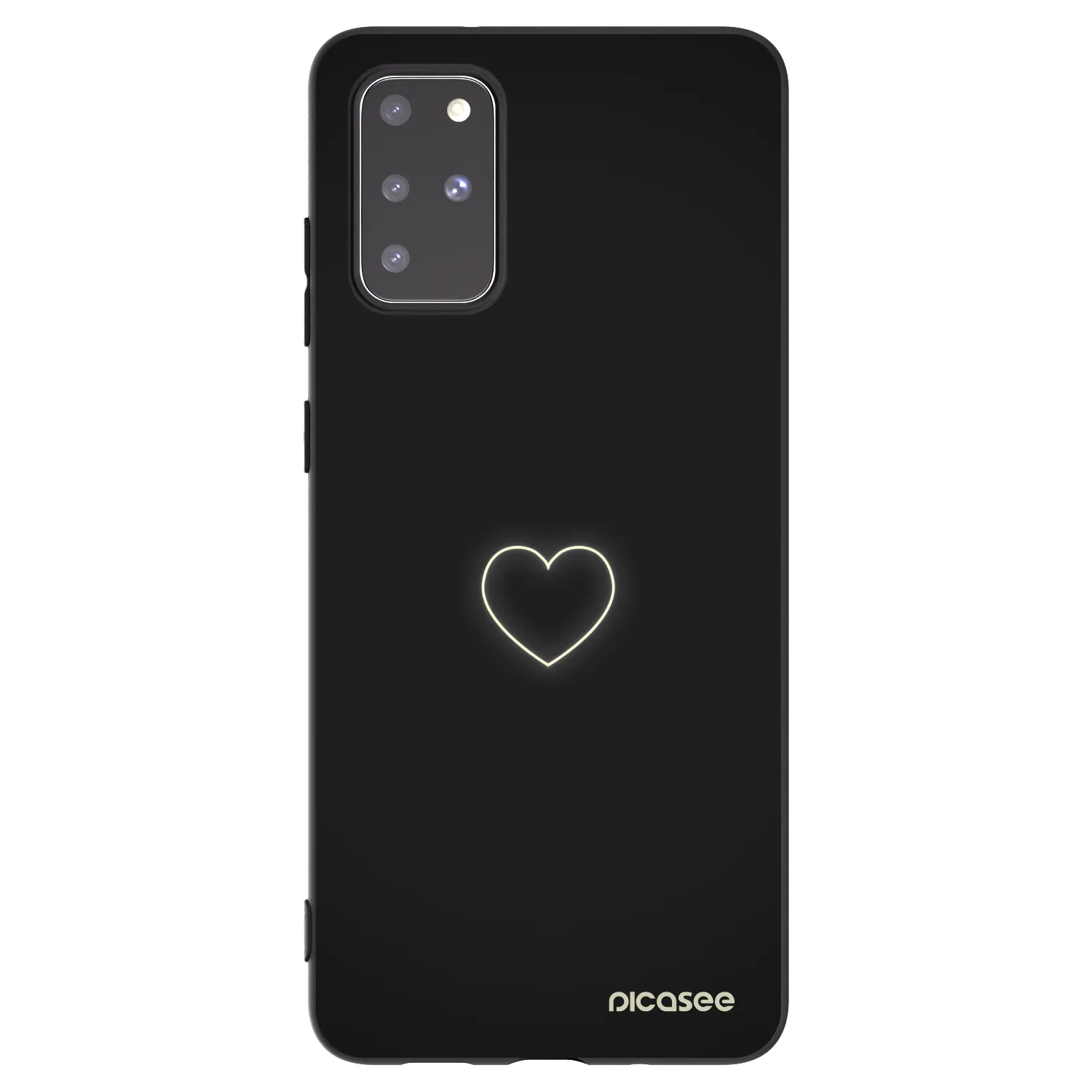 Picasee silikónový čierny obal pre Samsung Galaxy S20+ G985F - Heart