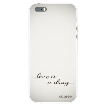 Picasee silikónový prehľadný obal pre Apple iPhone 5/5S/SE - Love is a drug