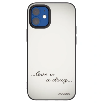 Picasee silikónový čierny obal pre Apple iPhone 12 mini - Love is a drug