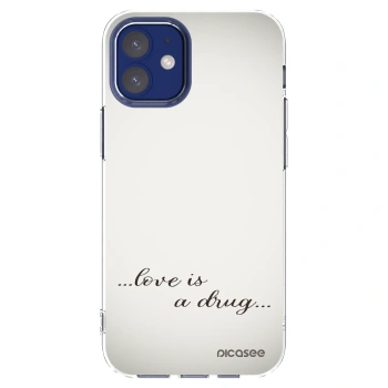 Picasee silikónový prehľadný obal pre Apple iPhone 12 mini - Love is a drug