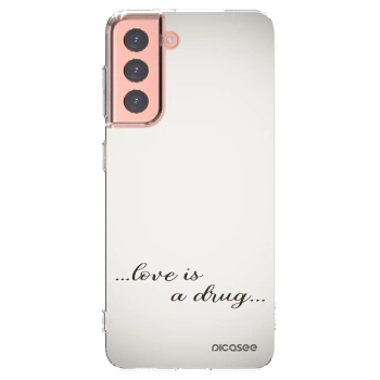Picasee silikónový prehľadný obal pre Samsung Galaxy S21 5G G991B - Love is a drug