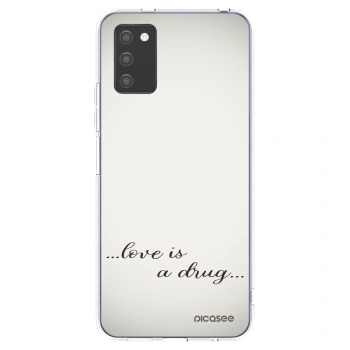 Picasee silikónový prehľadný obal pre Samsung Galaxy A02s A025G - Love is a drug