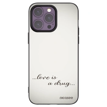 Picasee silikónový čierny obal pre Apple iPhone 14 Pro Max - Love is a drug