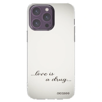 Picasee silikónový prehľadný obal pre Apple iPhone 14 Pro Max - Love is a drug