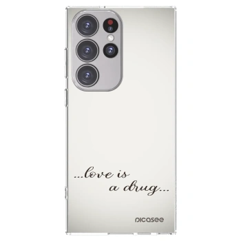 Picasee silikónový prehľadný obal pre Samsung Galaxy S23 Ultra 5G - Love is a drug