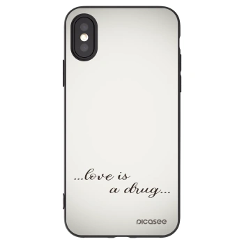 Picasee silikónový čierny obal pre Apple iPhone X/XS - Love is a drug