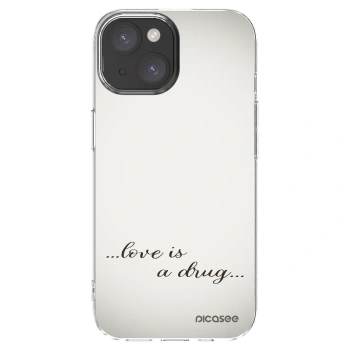 Picasee silikónový prehľadný obal pre Apple iPhone 15 - Love is a drug