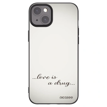 Picasee silikónový čierny obal pre Apple iPhone 15 Plus - Love is a drug