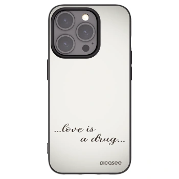 Picasee silikónový čierny obal pre Apple iPhone 15 Pro - Love is a drug