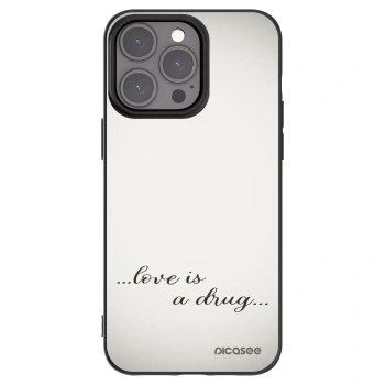 Picasee silikónový čierny obal pre Apple iPhone 15 Pro Max - Love is a drug