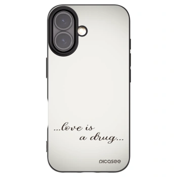 Picasee silikónový čierny obal pre Apple iPhone 16 - Love is a drug
