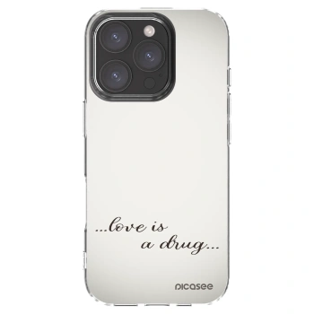 Picasee silikónový prehľadný obal pre Apple iPhone 16 Pro - Love is a drug