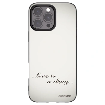 Picasee silikónový čierny obal pre Apple iPhone 16 Pro Max - Love is a drug