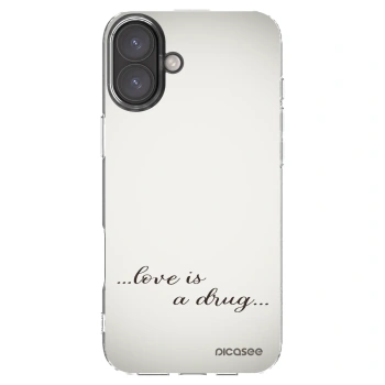 Picasee silikónový prehľadný obal pre Apple iPhone 16 Plus - Love is a drug