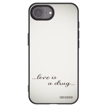 Picasee silikónový čierny obal pre Apple iPhone 16e - Love is a drug