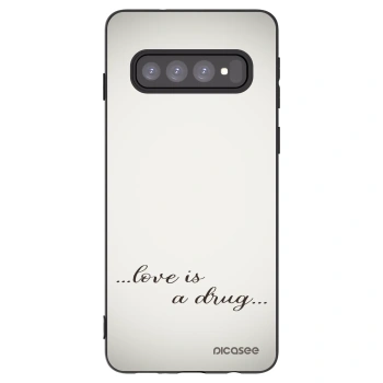 Picasee silikónový čierny obal pre Samsung Galaxy S10 G973 - Love is a drug