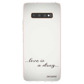Picasee silikónový prehľadný obal pre Samsung Galaxy S10 Plus G975 - Love is a drug
