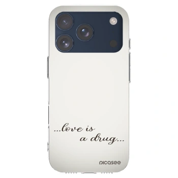 Picasee silikónový prehľadný obal pre Apple iPhone 17 Pro - Love is a drug