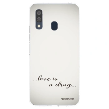 Picasee silikónový prehľadný obal pre Samsung Galaxy A40 A405F - Love is a drug