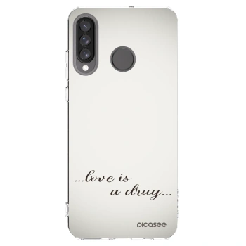 Picasee silikónový prehľadný obal pre Huawei P30 Lite - Love is a drug