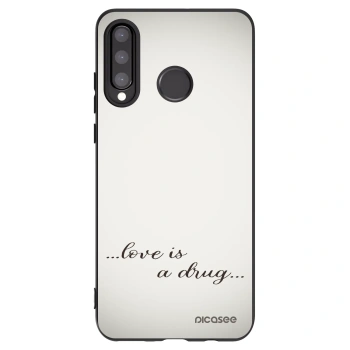 Picasee silikónový čierny obal pre Huawei P30 Lite - Love is a drug
