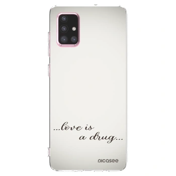 Picasee silikónový prehľadný obal pre Samsung Galaxy A71 A715F - Love is a drug