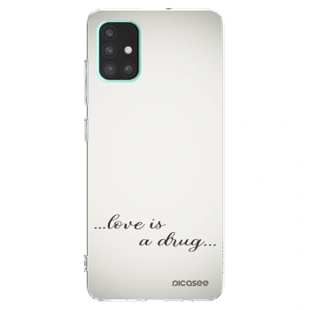 Picasee silikónový prehľadný obal pre Samsung Galaxy A51 A515F - Love is a drug
