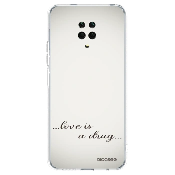 Picasee silikónový prehľadný obal pre Xiaomi Redmi Note 9 Pro - Love is a drug