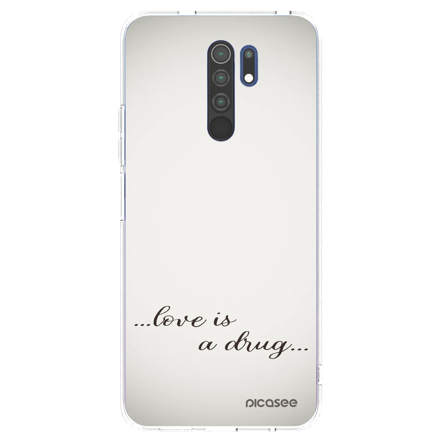 Silikónový prehľadný obal pre Xiaomi Redmi 9 - Love is a drug
