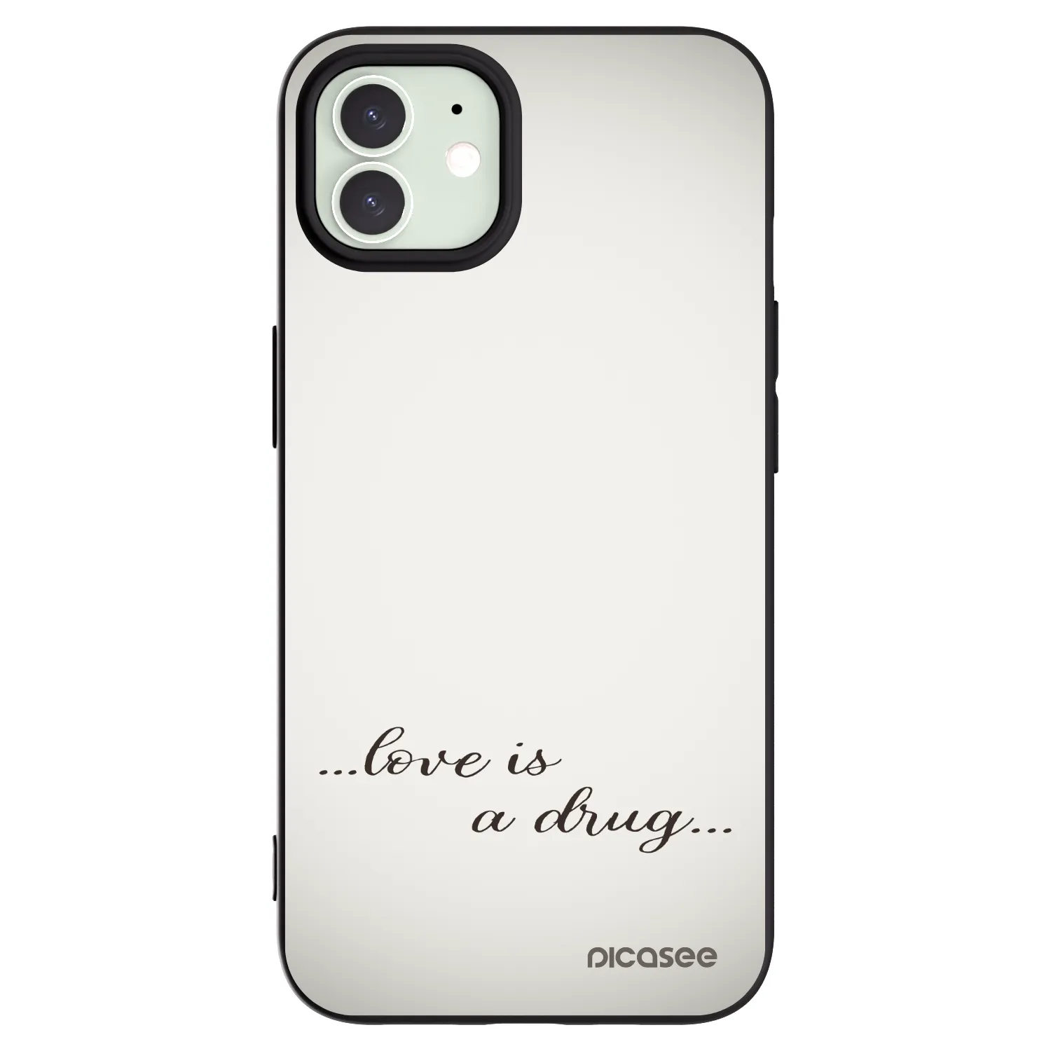 Picasee silikónový čierny obal pre Apple iPhone 12 - Love is a drug