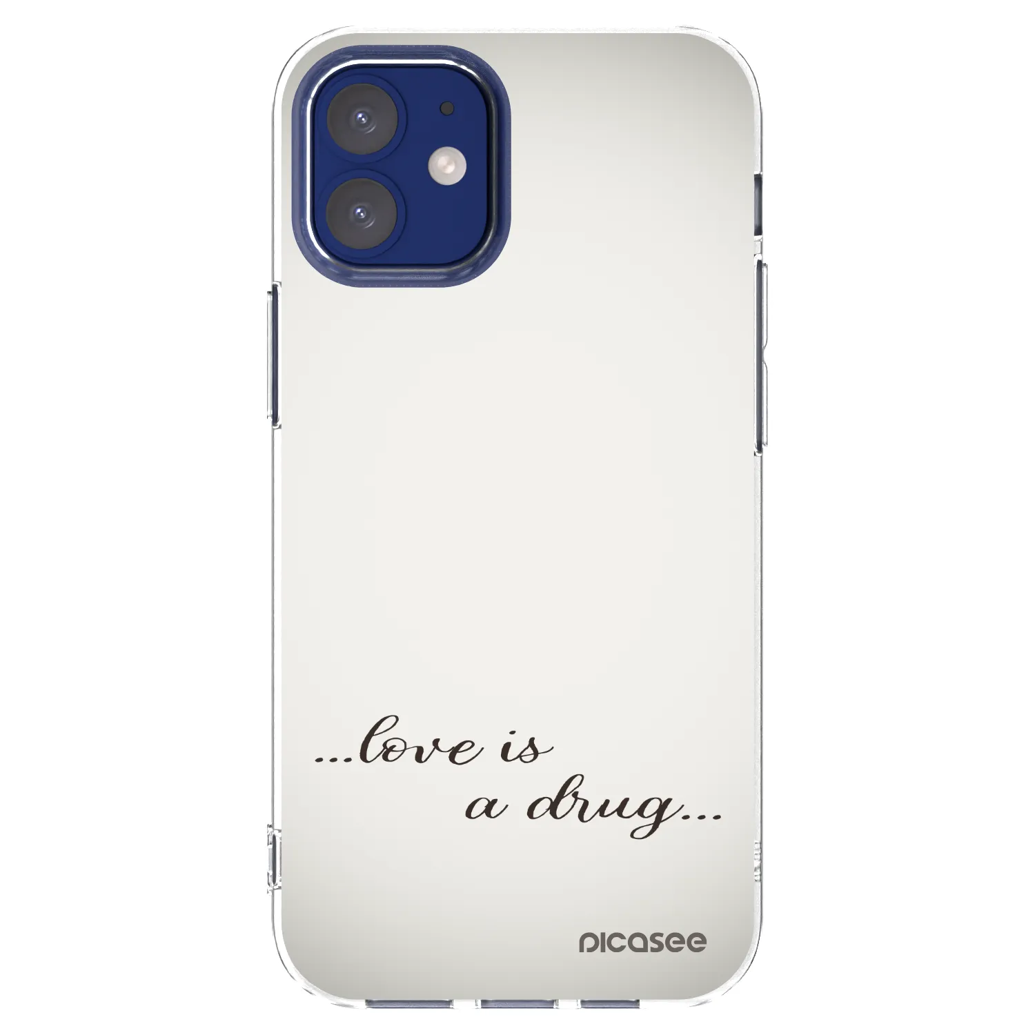 Silikónový prehľadný obal pre Apple iPhone 12 mini - Love is a drug