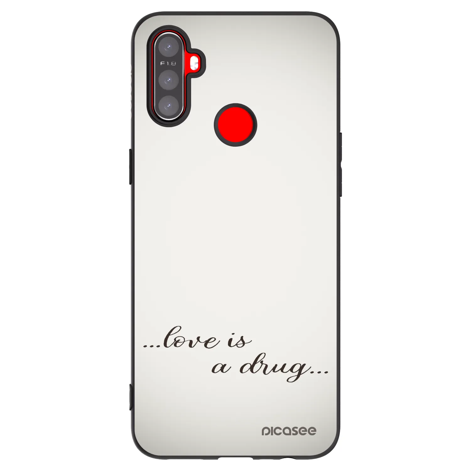 Picasee silikónový čierny obal pre Realme C3 - Love is a drug