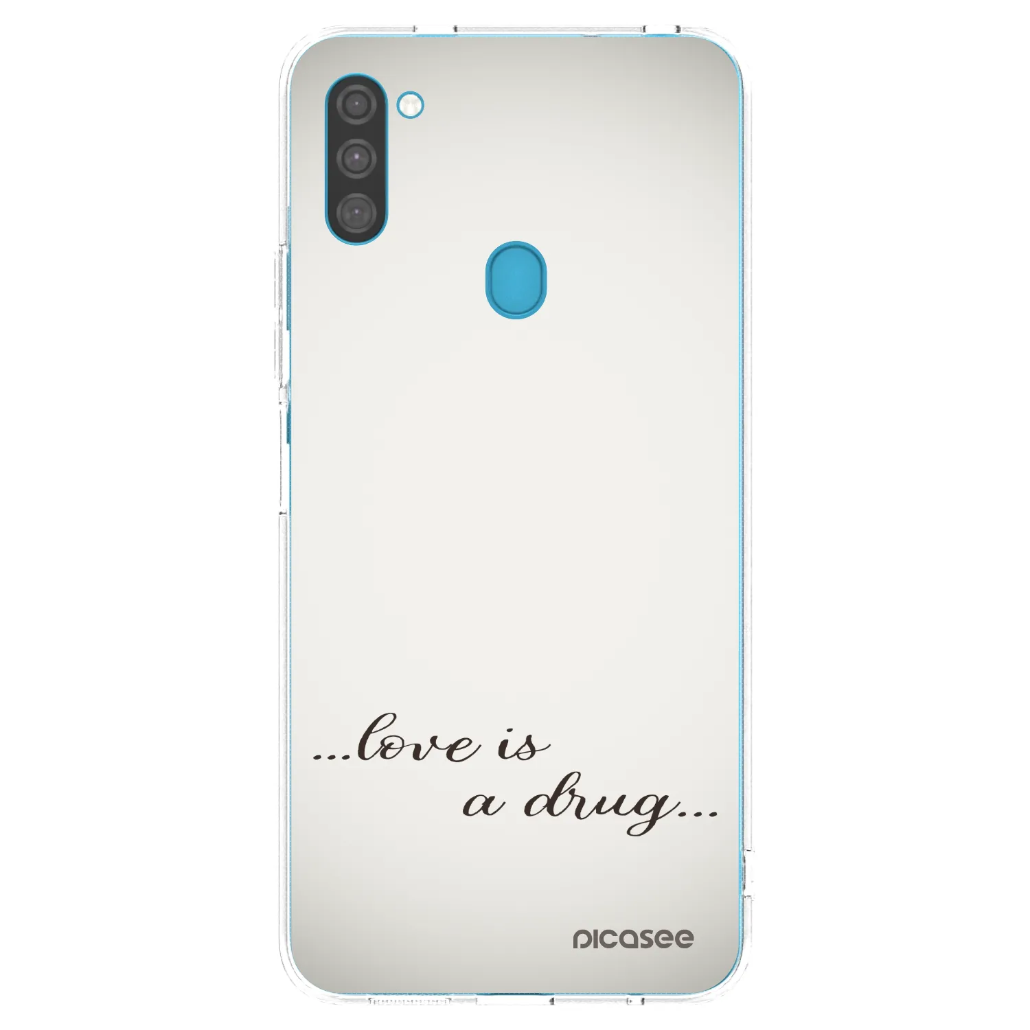 Silikónový prehľadný obal pre Samsung Galaxy M11 - Love is a drug
