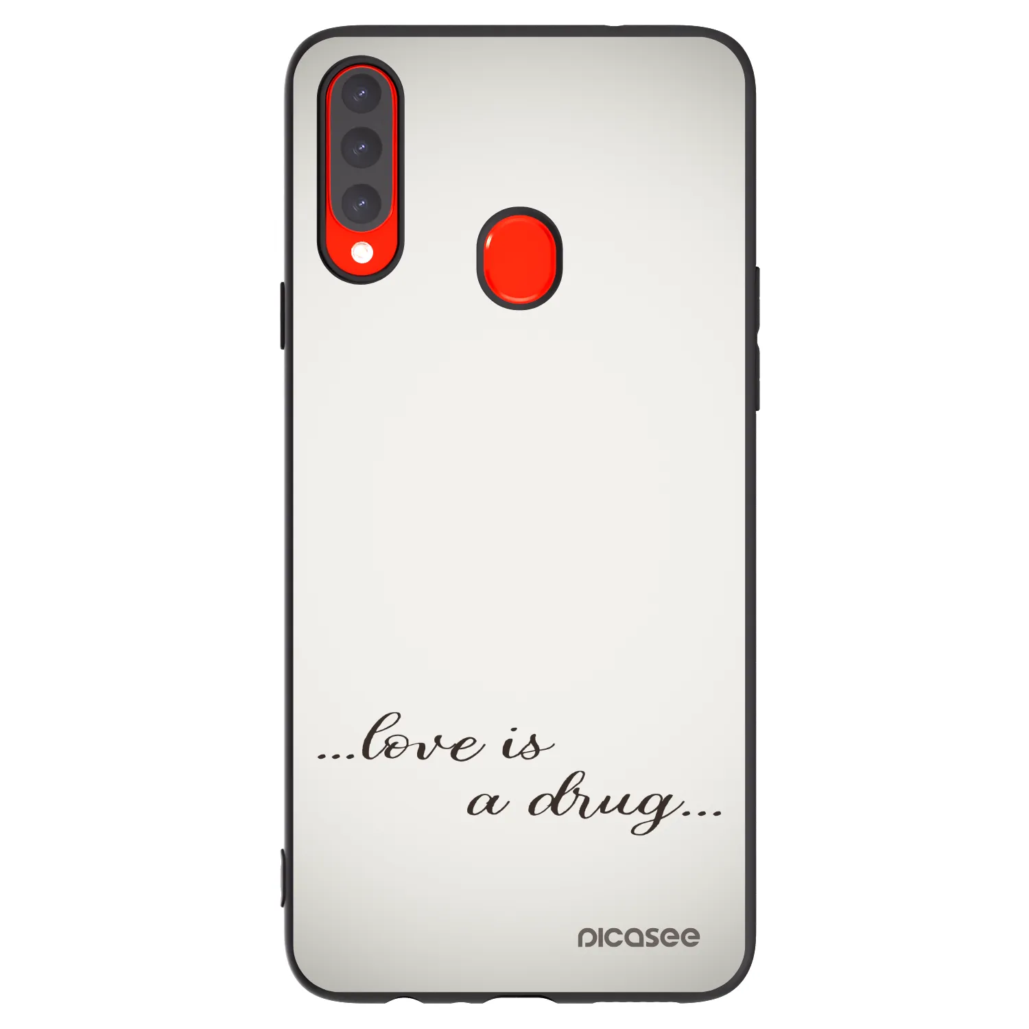 Picasee silikónový čierny obal pre Samsung Galaxy A20s - Love is a drug
