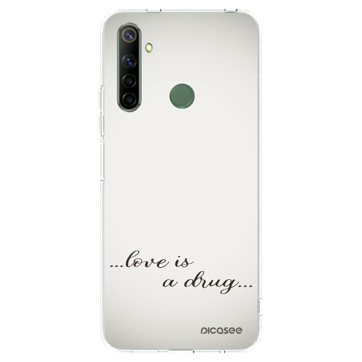 Picasee silikónový prehľadný obal pre Realme 6i - Love is a drug