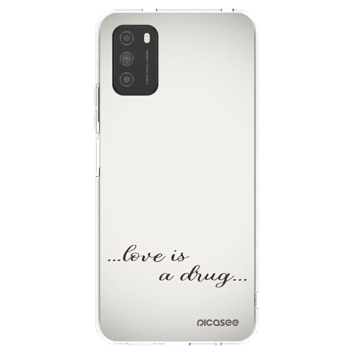 Silikónový prehľadný obal pre Xiaomi Poco M3 - Love is a drug