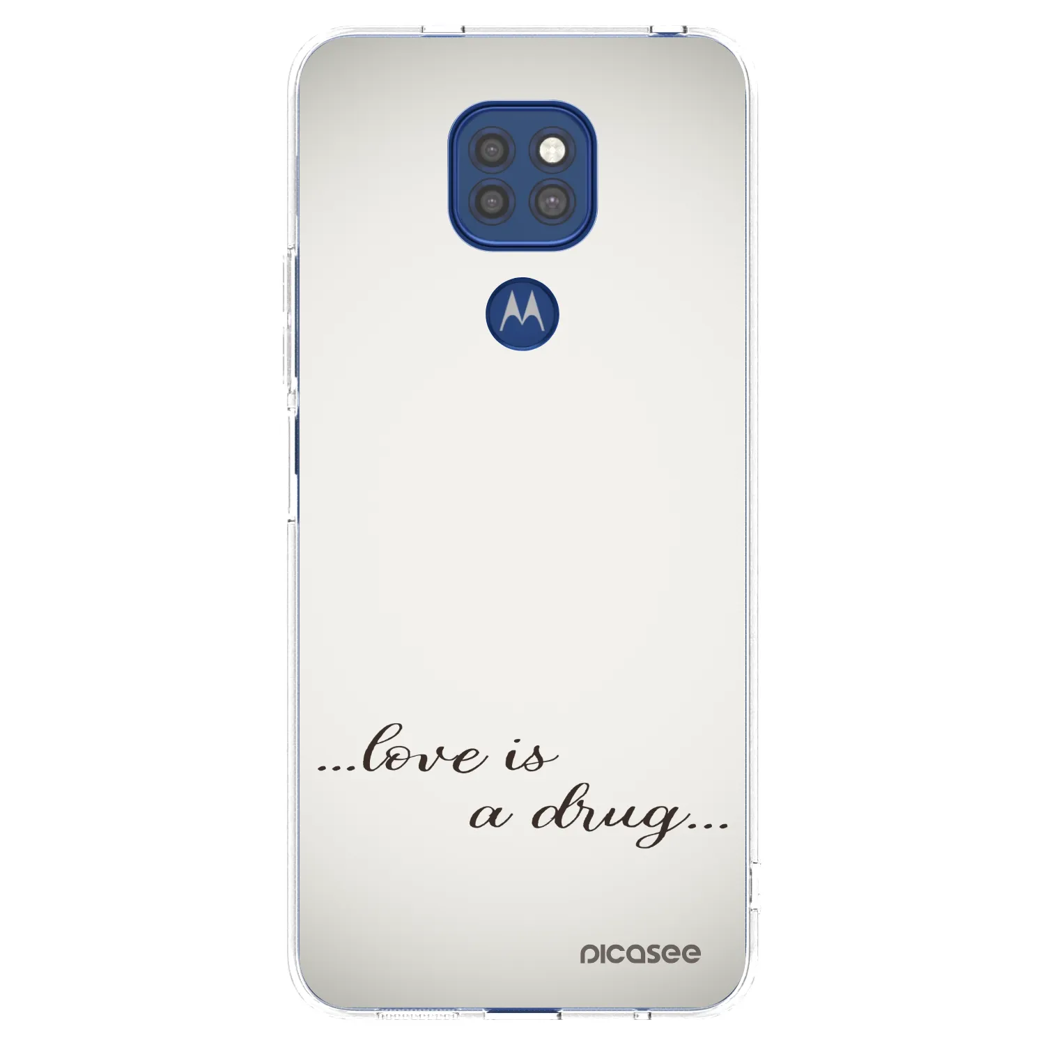 Silikónový prehľadný obal pre Motorola Moto G9 Play - Love is a drug