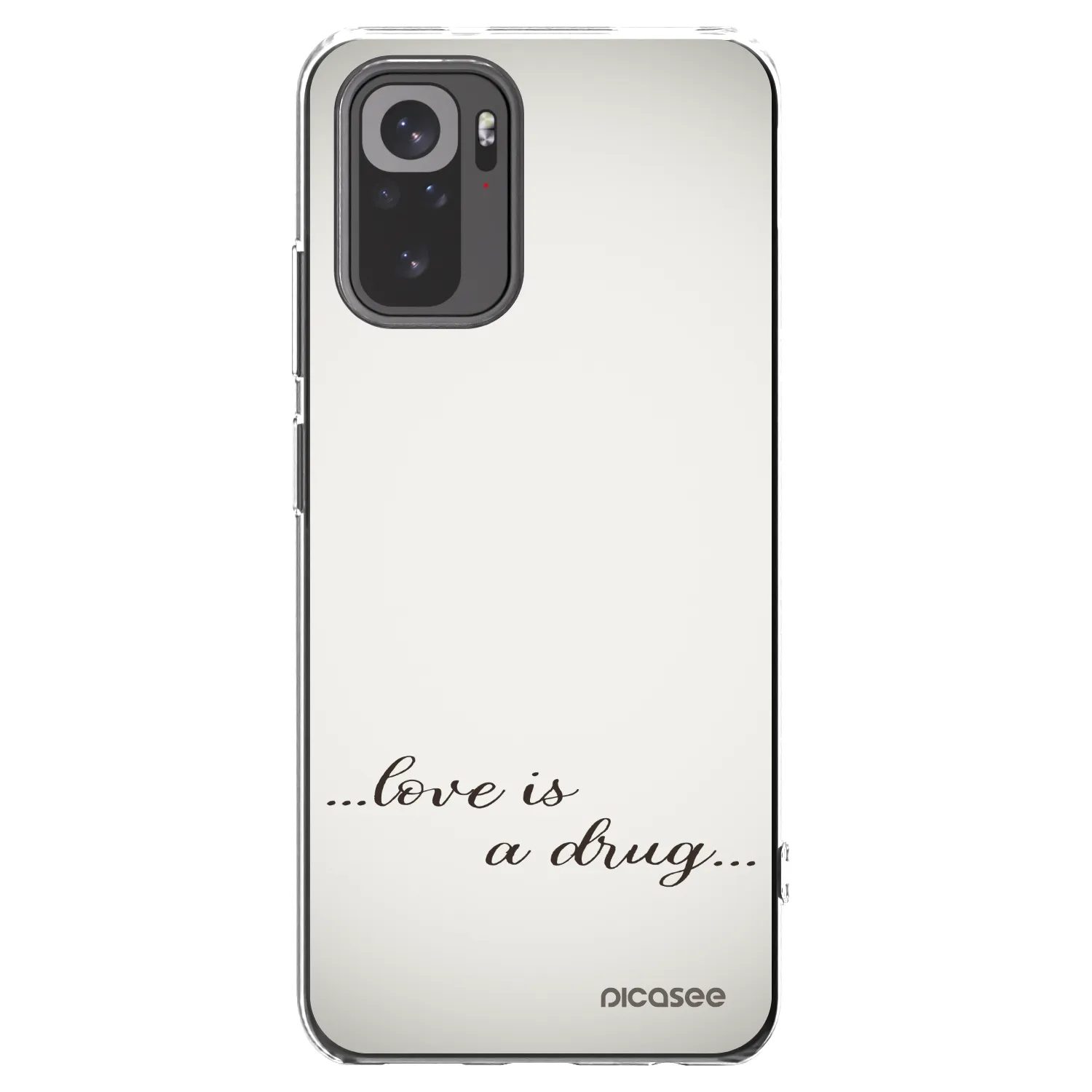 Silikónový prehľadný obal pre Xiaomi Redmi Note 10 - Love is a drug