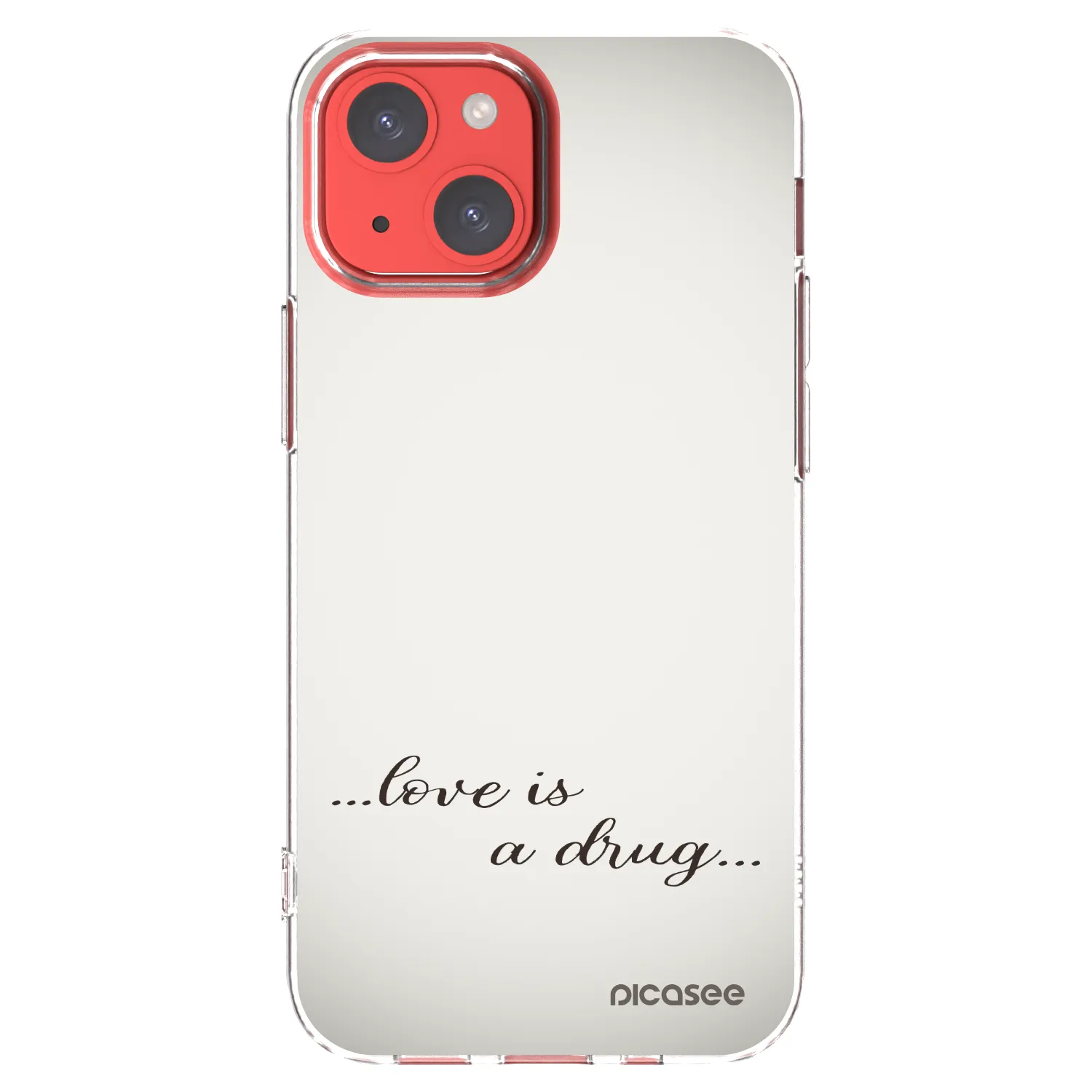 Silikónový prehľadný obal pre Apple iPhone 13 mini - Love is a drug