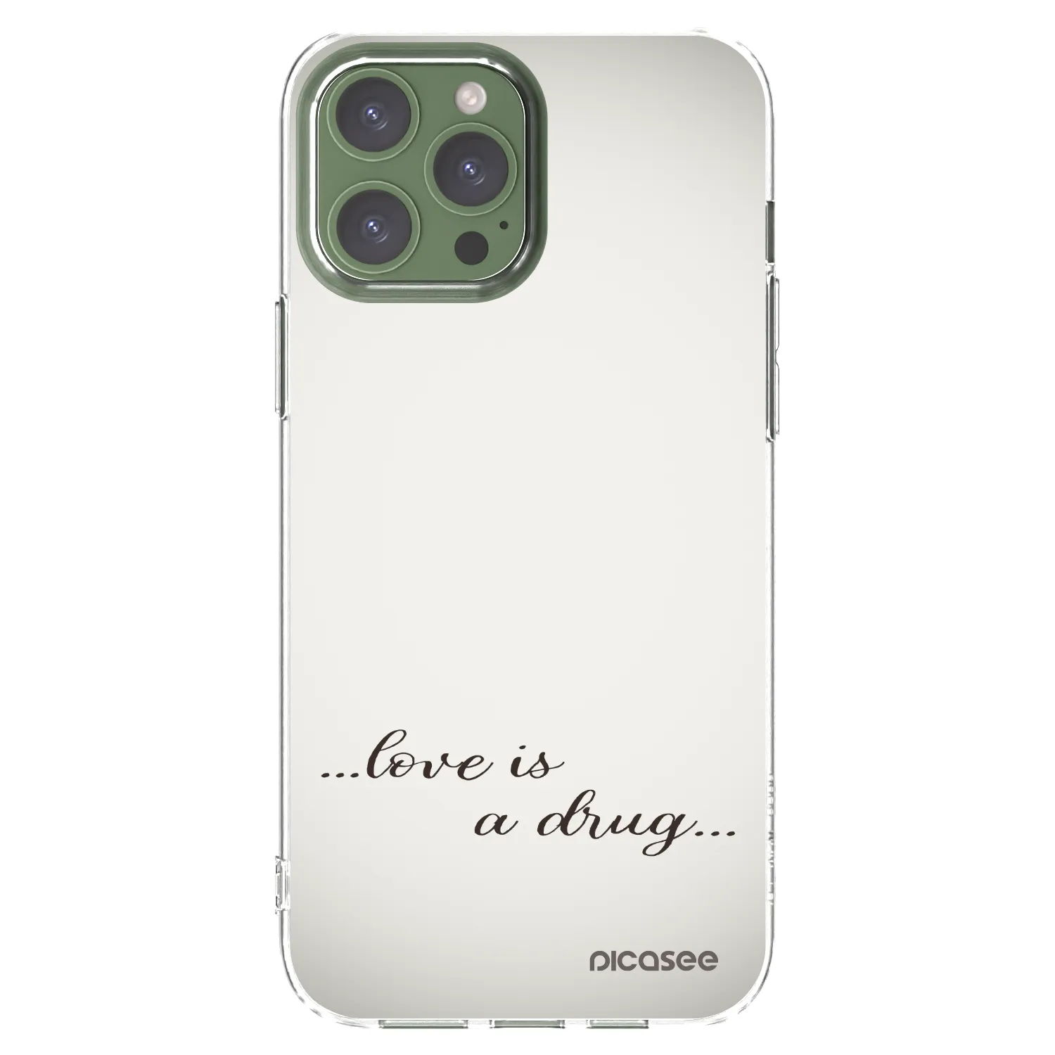 Silikónový prehľadný obal pre Apple iPhone 13 Pro Max - Love is a drug