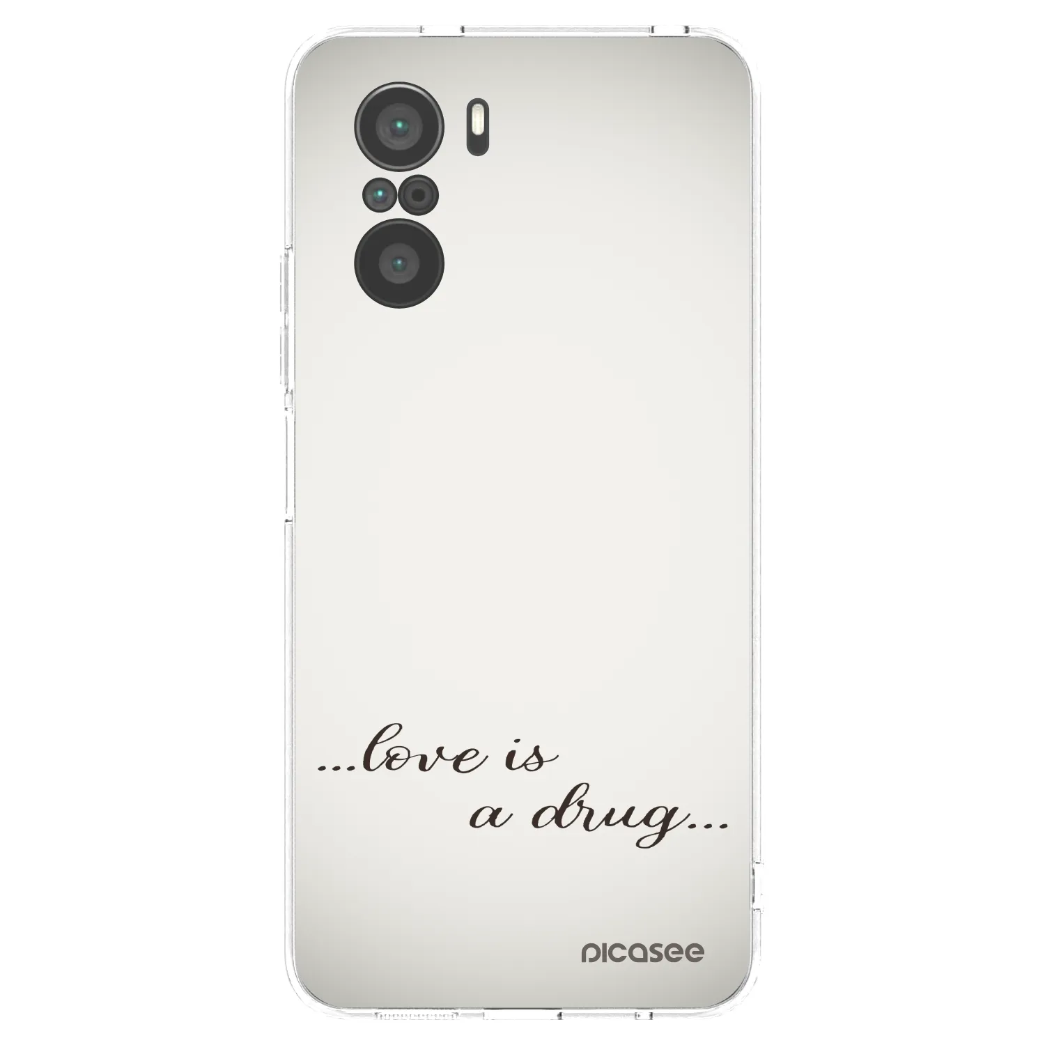 Silikónový prehľadný obal pre Xiaomi Poco F3 - Love is a drug