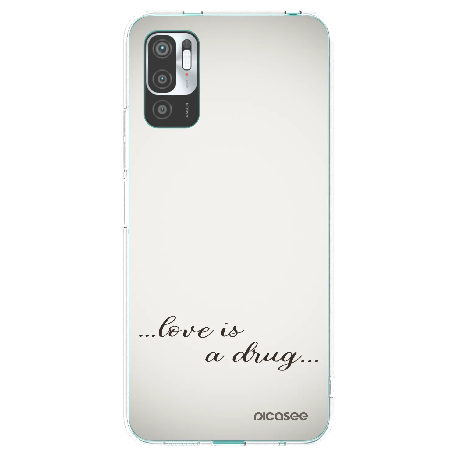 Silikónový prehľadný obal pre Xiaomi Redmi Note 10 5G - Love is a drug