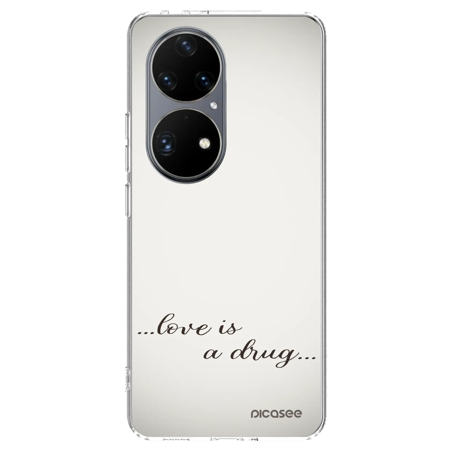 Silikónový prehľadný obal pre Huawei P50 - Love is a drug