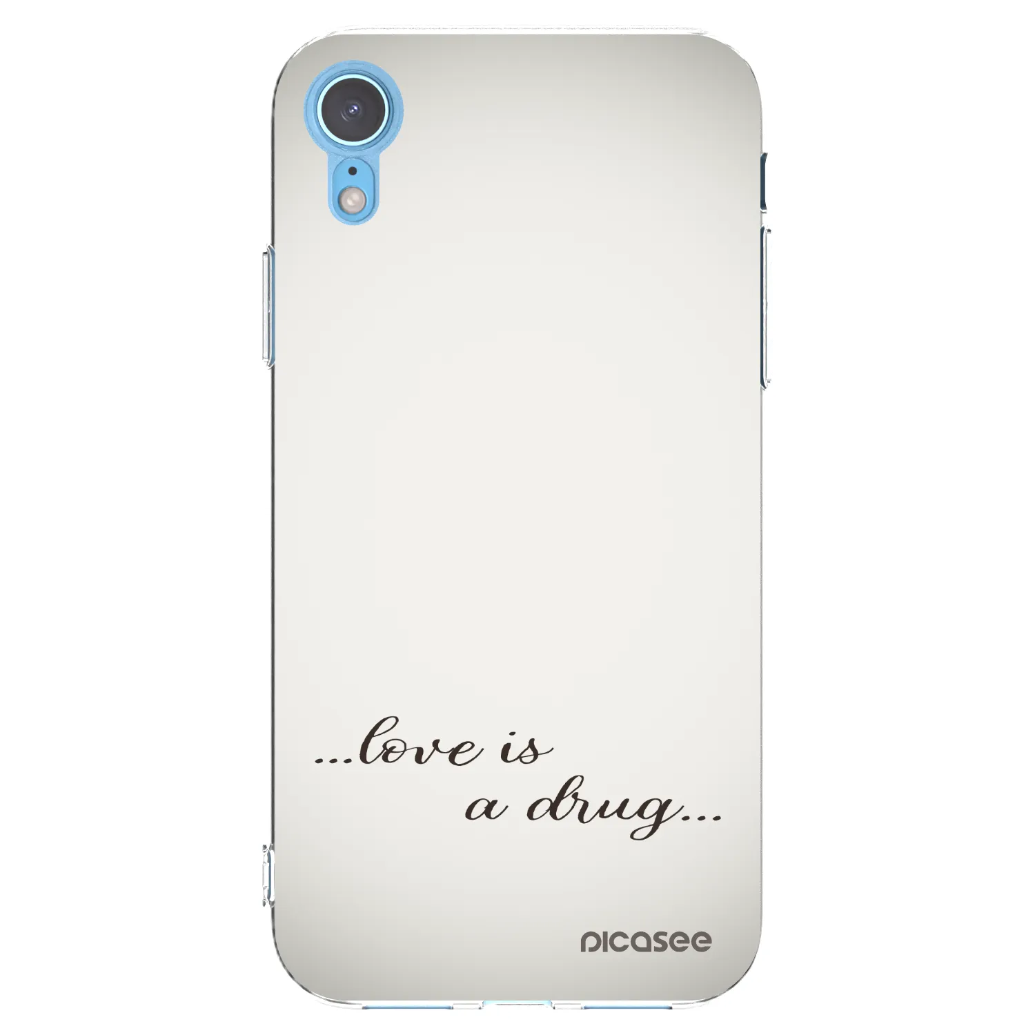 Silikónový prehľadný obal pre Apple iPhone XR - Love is a drug