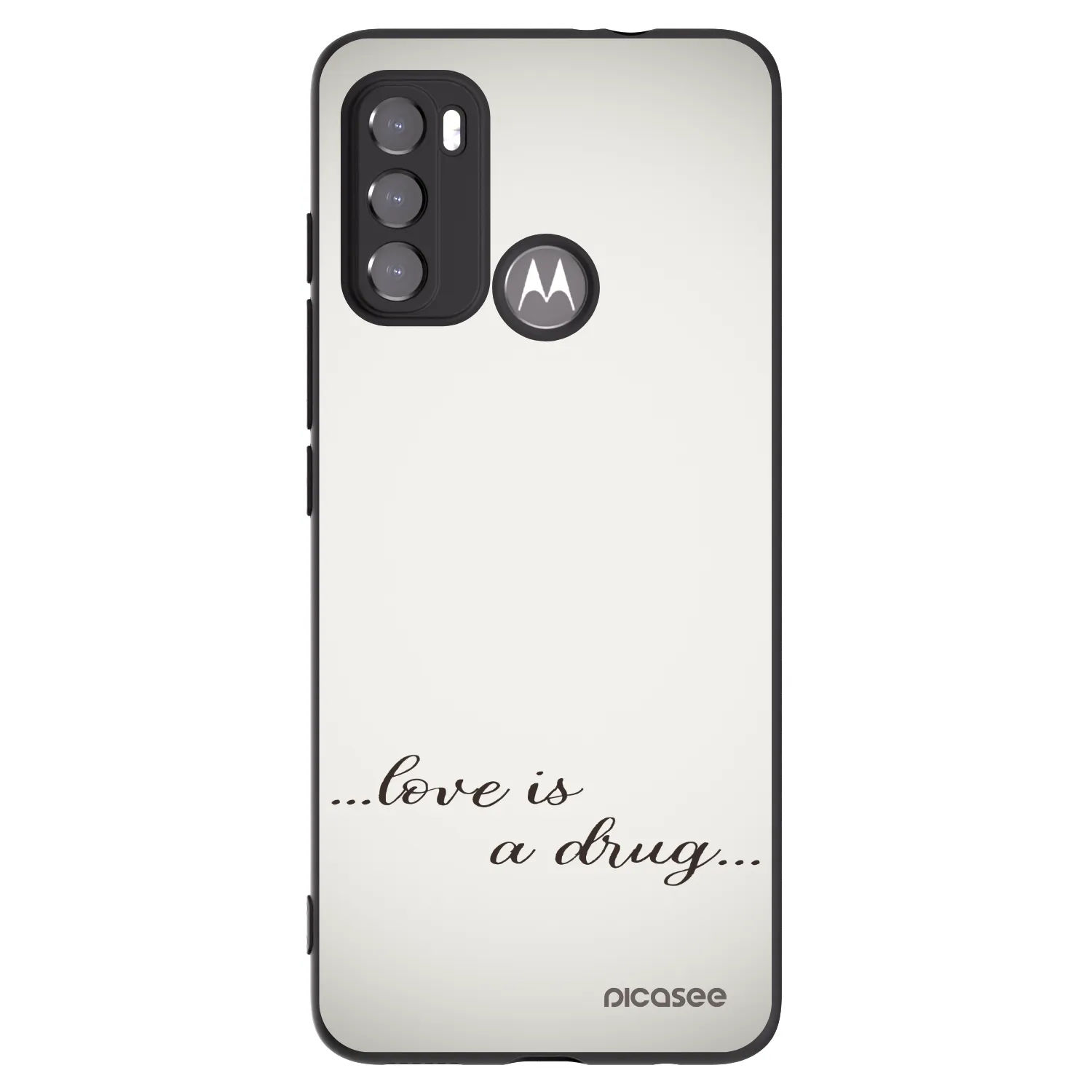 Picasee silikónový čierny obal pre Motorola Moto G60 - Love is a drug