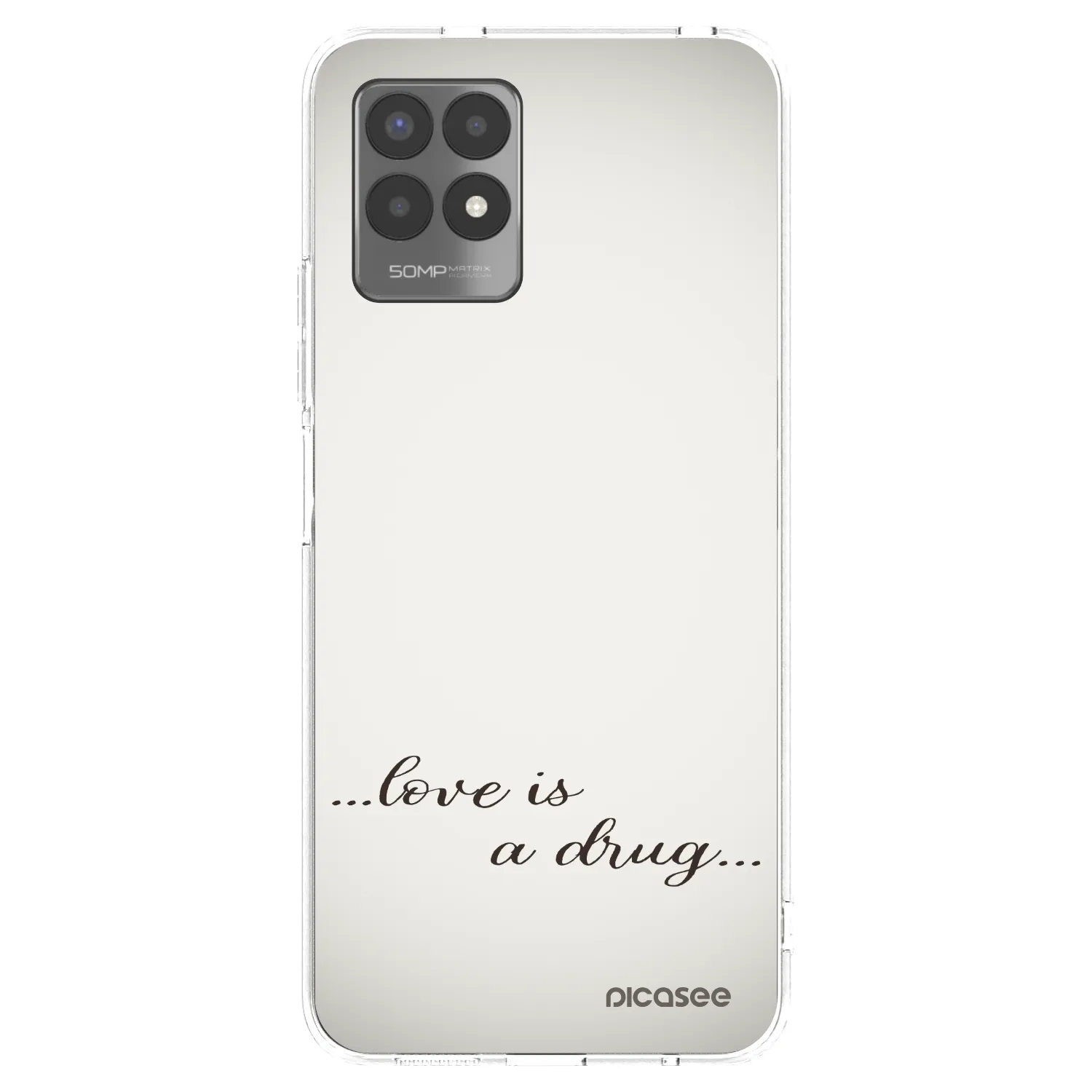 Silikónový prehľadný obal pre Realme 8i - Love is a drug