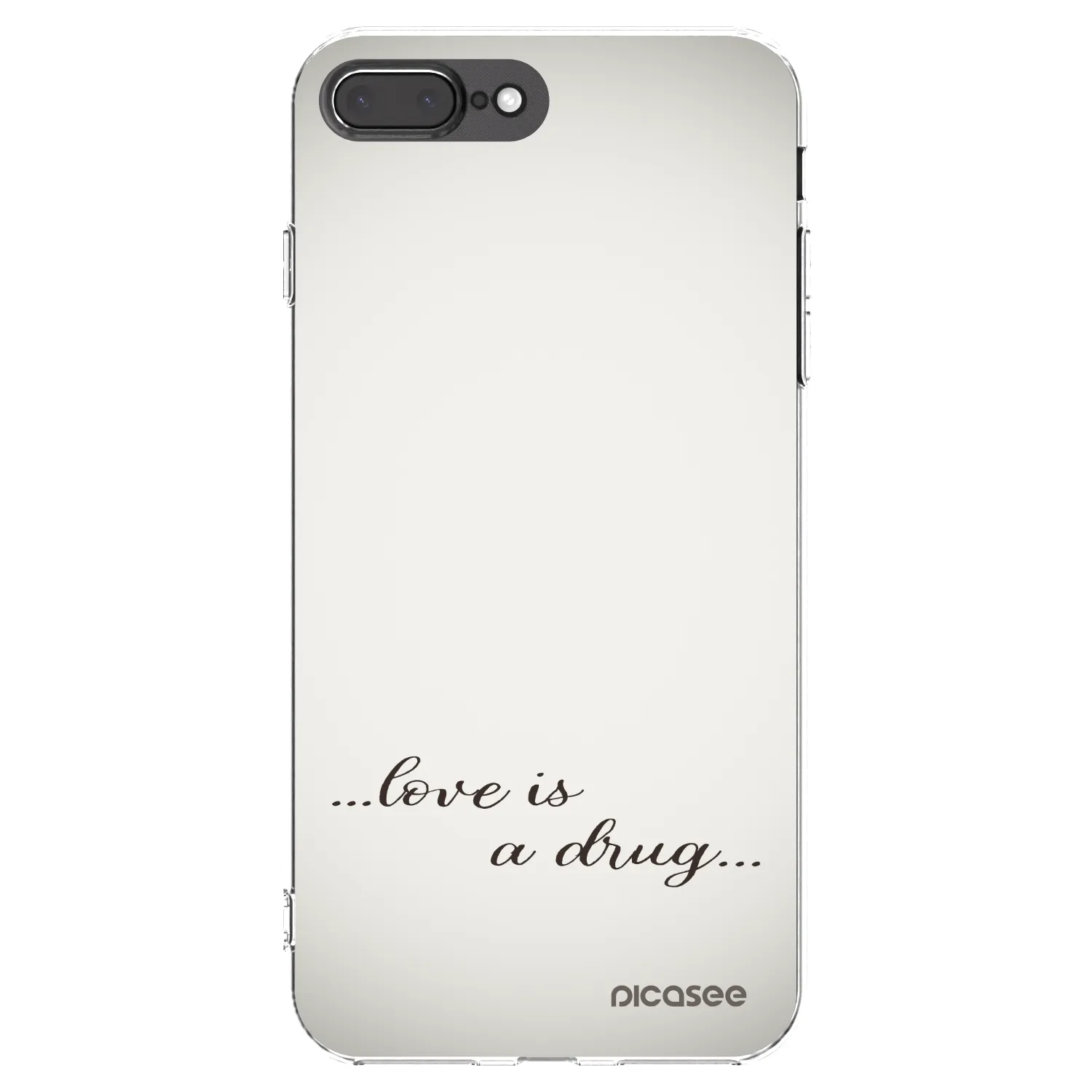 Picasee silikónový prehľadný obal pre Apple iPhone 7 Plus - Love is a drug