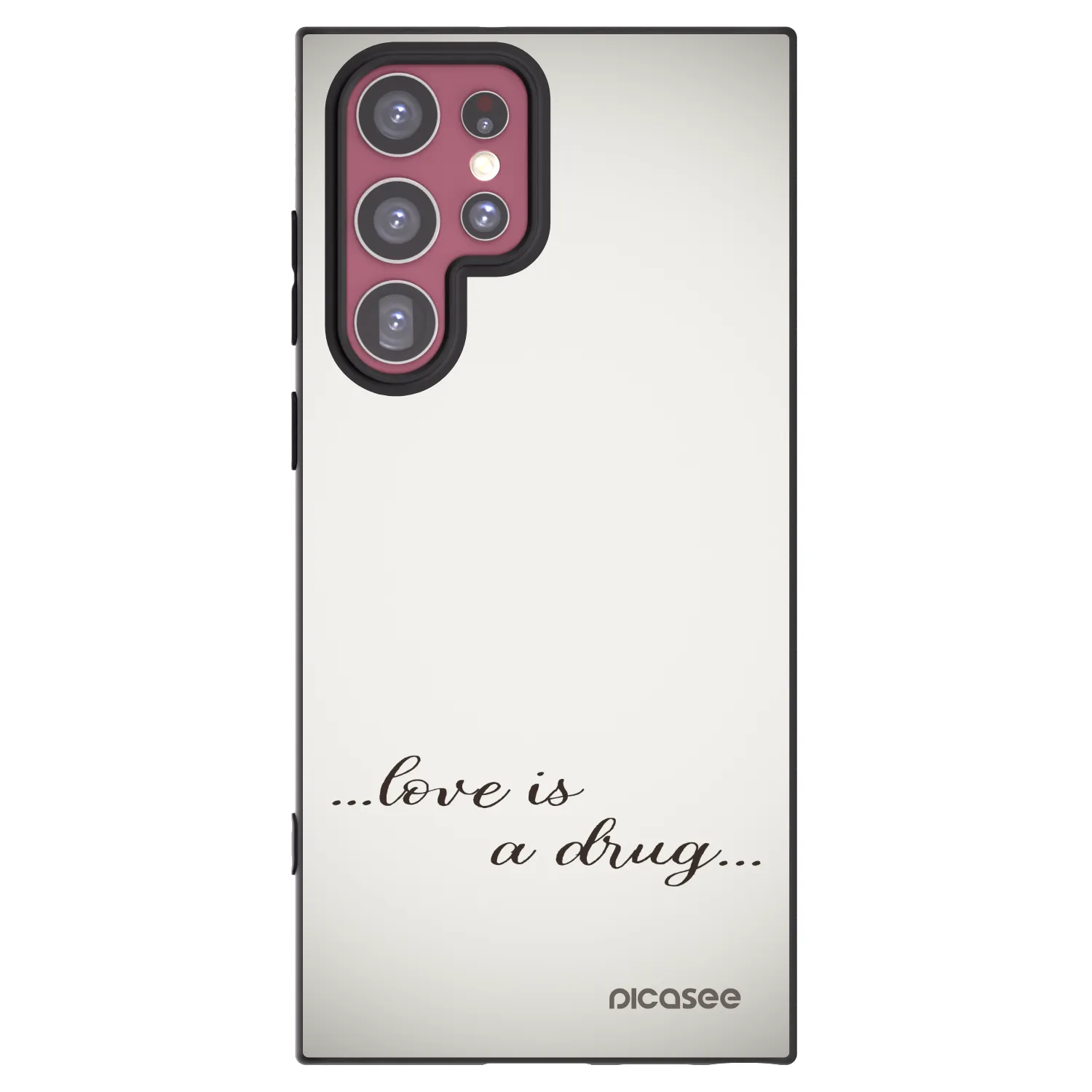 Picasee silikónový čierny obal pre Samsung Galaxy S22 Ultra 5G - Love is a drug