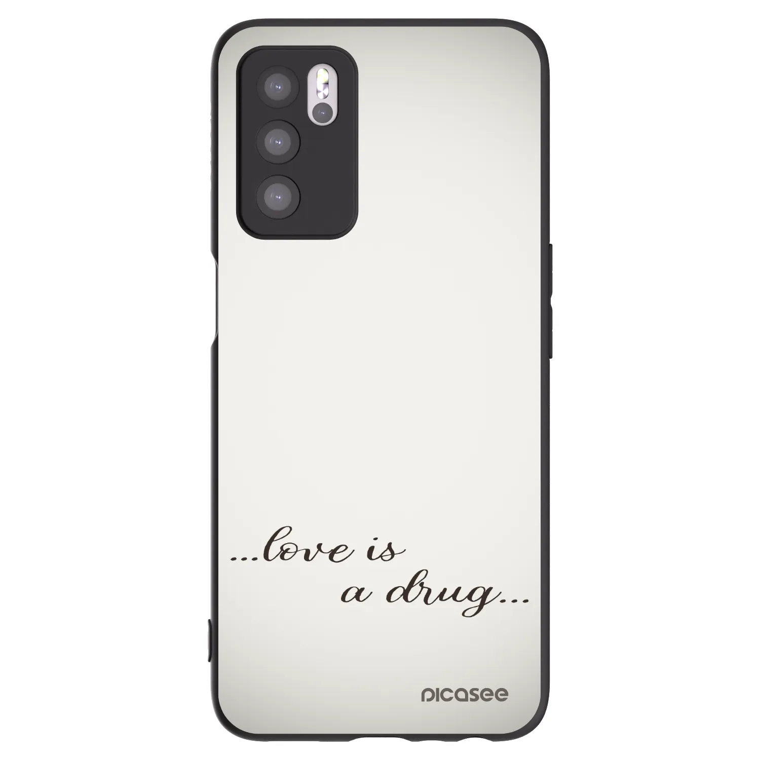 Picasee silikónový čierny obal pre OPPO A16s - Love is a drug